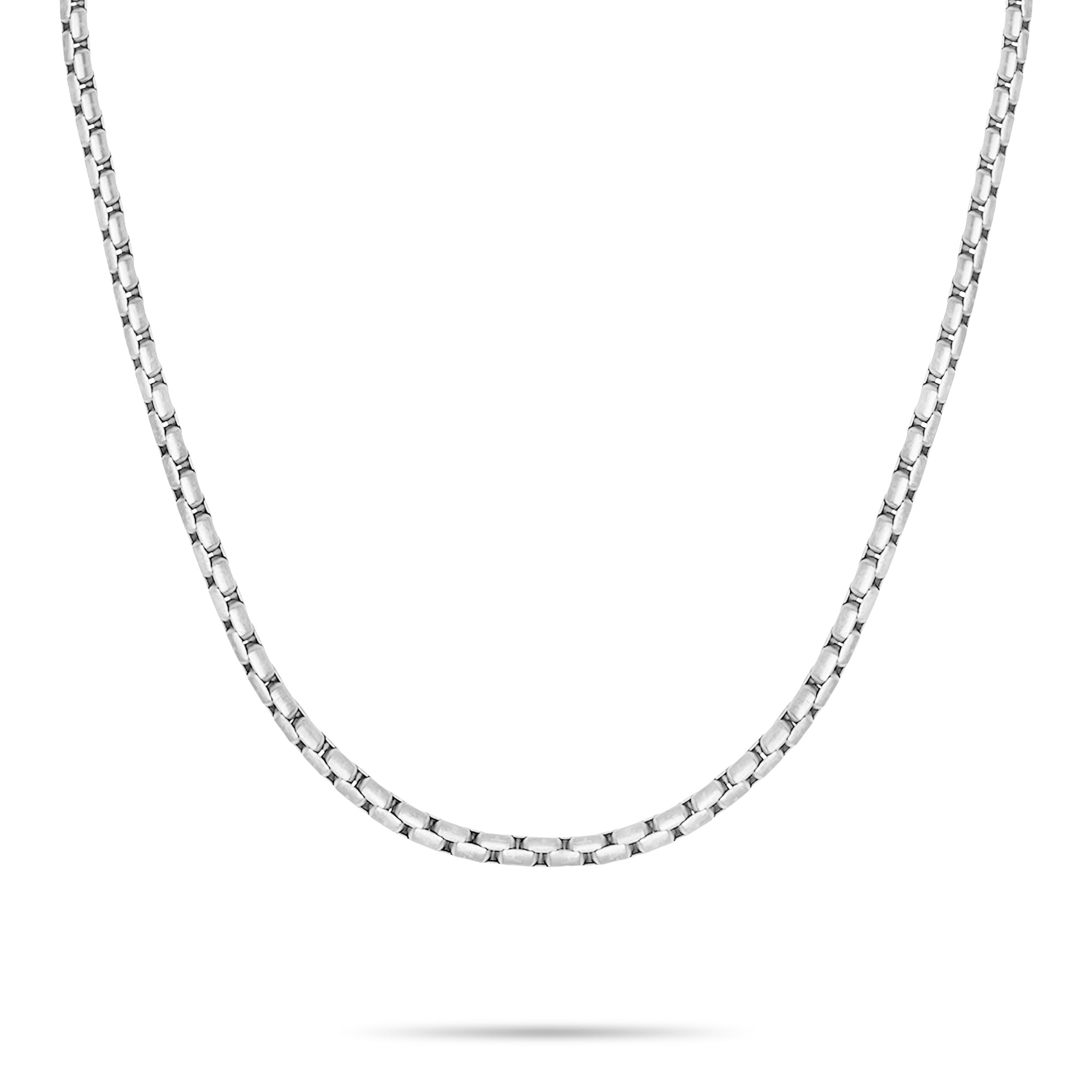 s.Oliver Men's Necklace – Necklace Made of Matt Stainless Steel – Silver – Venetian Chain 55 cm – Waterproof and Skin-Friendly