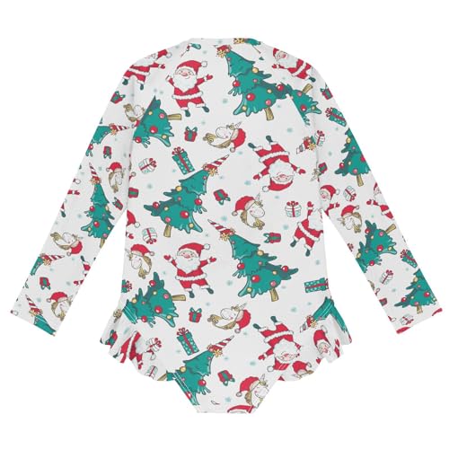 Image of Girls One Piece Swimsuits Long Sleeve Rash Guard Bathing Suit Rash Guard Quick Dry UPF 50+ Swimwear for Kids 3-12