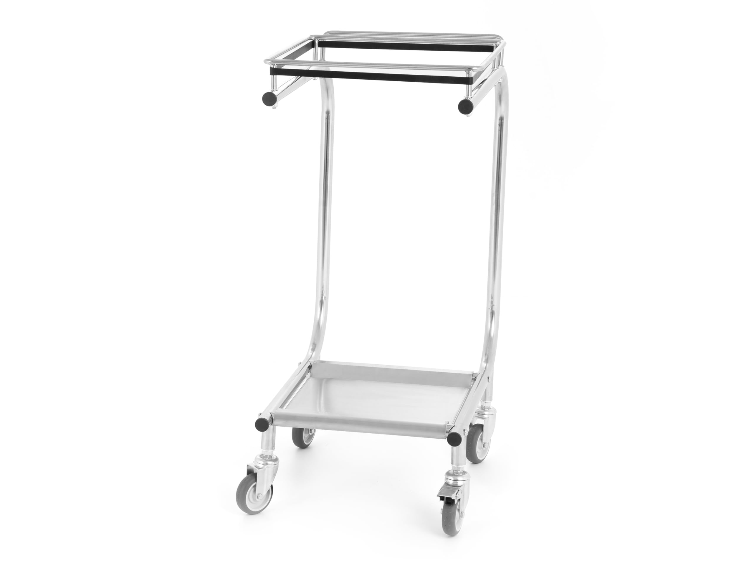 TECHNICA Stojak na worki na śmieci 120 l na kółkach – mobilny uchwyt na worki na śmieci ze stali nierdzewnej, na kółkach, 505 x 355 x 800 mm – wytrzymały stojak na duże worki na śmieci