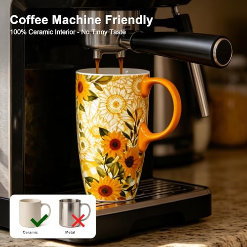 Taza de cerámica para viaje 17oz con tapa y mango miniatura 3