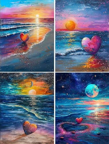 Peinture diamant 5D complet plage pour décorer un grand mur vide facilement