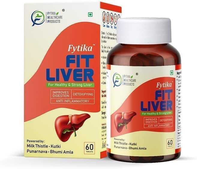 KRINA Hígado para un hígado sano y fuerte, enriquecido con cardo mariano 200 mg, Kutki 50 mg, Punarnva 25 mg, Bhumi Amla 25 mg y probióticos 60