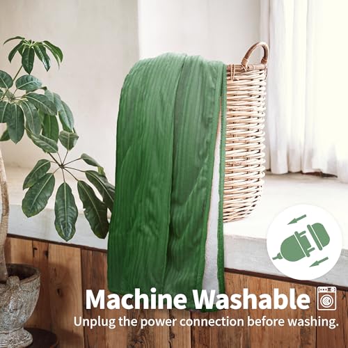 Heated Blanket Electric Blanket Throw 50”X60”-Heating Throw with 5 Heat Settings-3 Hours Auto Off,ETL Certified,Machine Washable (Emerald Green)