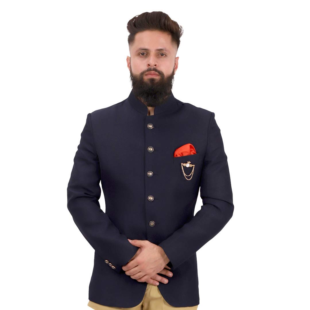 dhingra Men's Regular Fit Bandhgala Jodhpuri Style Blazer-picture-36