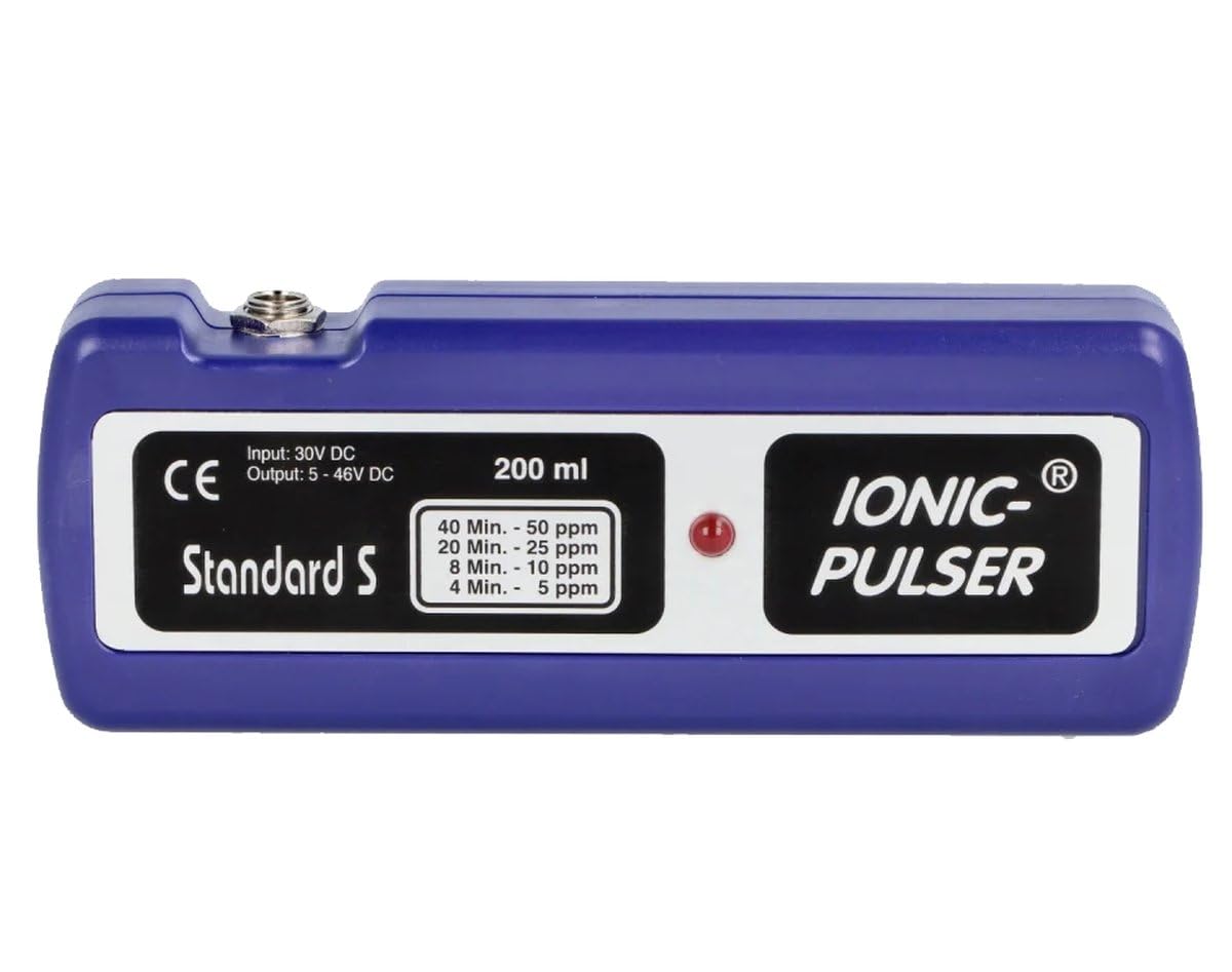 Ionic-Pulser® Standard S - Generador de plata + agua + botella de cristal ámbar de 500 ml y pulverizador de 100 ml con atomizador