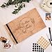 Enjoy The Wood Personalized Wooden Photo Album with Engraving - Handmade Scrapbook Album - Custom Memory Book for Wedding, Family & Special Moments - Photo Book Best Gift for Couple (Wreath)