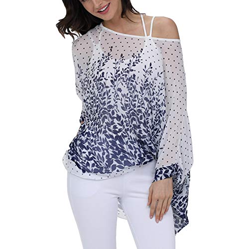 Image of Ckikiou Plus Size Batwing Flowy Semi Sheer Chiffon Blouse Tunic for Women Summer Floral Print Boho Beach Cover ups
