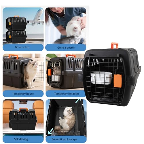 Canil Plástico do Cão, Design Espaçoso Cat Carrier Respirável Malha Circulação de Ar Plástico Dog Cr