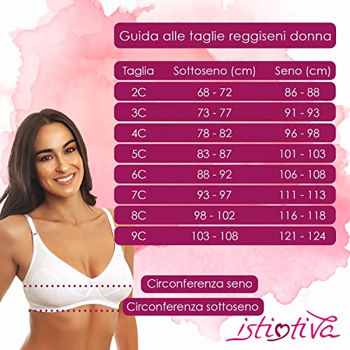 Istintiva Mamma – Reggiseno Allattamento Senza Ferretto In Cotone Ad Elevato Comfort | Clips Per Scoprire Il Seno Con Una Mano | Coppe Morbide Non Imbottite | Spalline Regolabili | Bianco, Taglia 3C - 6