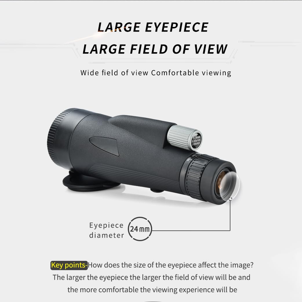 Télescope monoculaire 12-36 x 60 ED Zoom monoculaire (oculaire 24 mm + objectif 60 mm) étanche avec prisme BAK4 et lentille FMC avec adaptateur et trépied pour escalade, jeux de balle, observation des