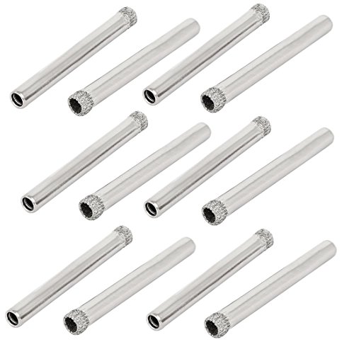 Aexit 6mm Cutting Hole Saws & Accessories Diameter Diamond Coated Round Shank Glass Hole Saw Drill Hole Saw Sets Bits 12pcs