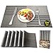 Tischset, Platzset Abwaschbar, Abwischbar Platzdeckchen 6er Pack, Untersetzer Teller für Zuhause, Restaurant, Küche Speisetisch (Grau)
