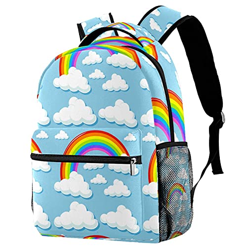 Sac à dos femme arc-en-ciel avec rayures verticales colorées grand format