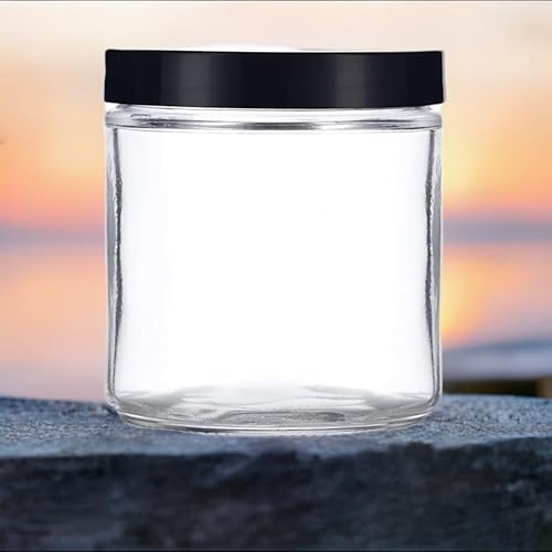 Miniatura 3 de Frasco de vidrio grueso transparente con laterales rectos, 16 onzas480ml (2unidades) y etiquetas