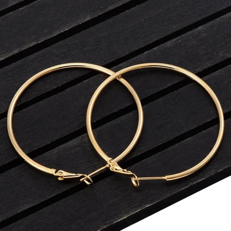 Image of I Jewels Stylish Classic Round Hoop Earring Lightweight Everyday Wear Earrings for Women
