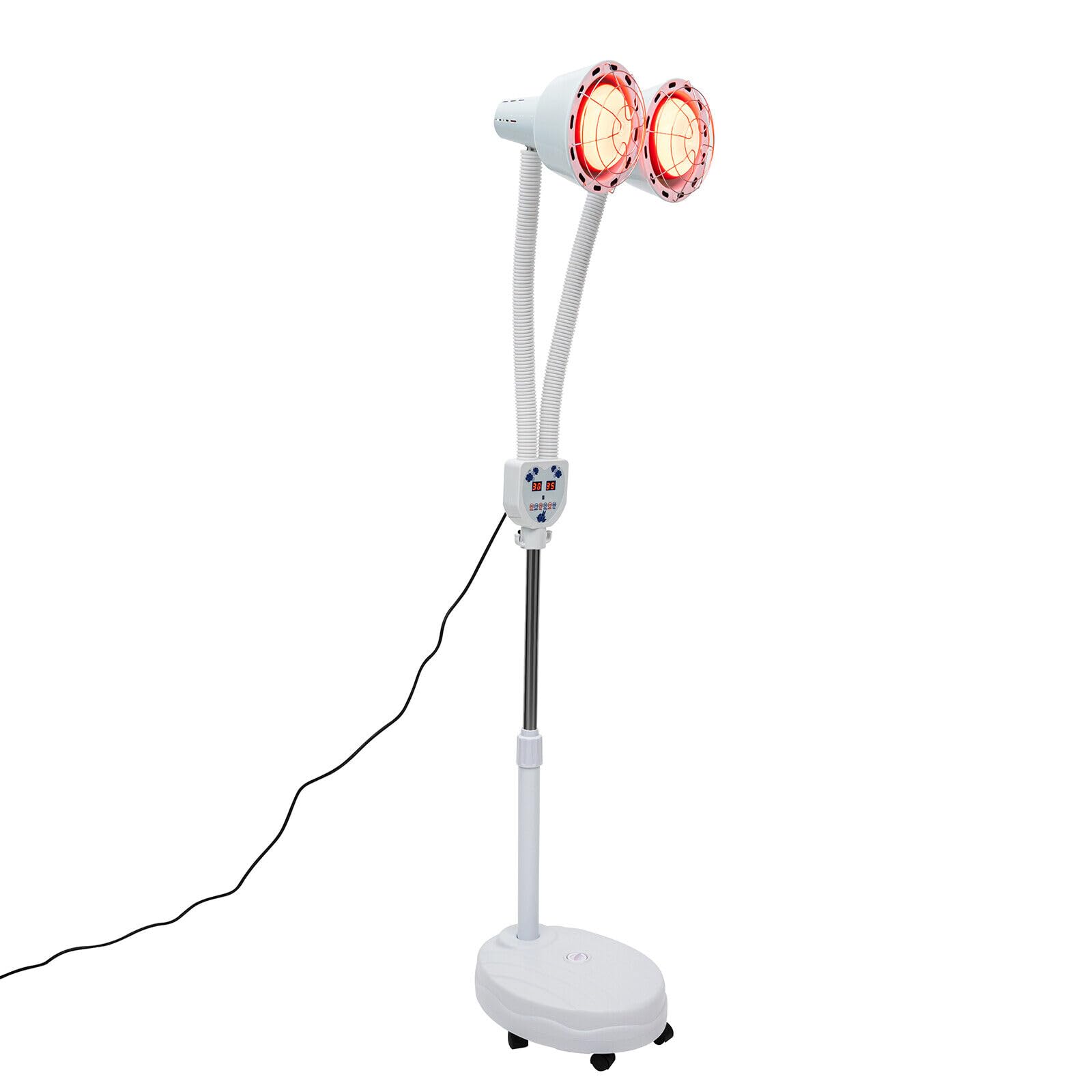 Lampa na podczerwień 275 W, lampa na podczerwień, promiennik, ogrzewanie na podczerwień, regulacja 360°, lampa na podczerwień ze stojakiem do masażu salonowego, bólu mięśni i bólu