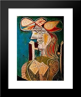 Seated Woman on Wooden Chair 20x24 Framed Art Print by Picasso, Pablo