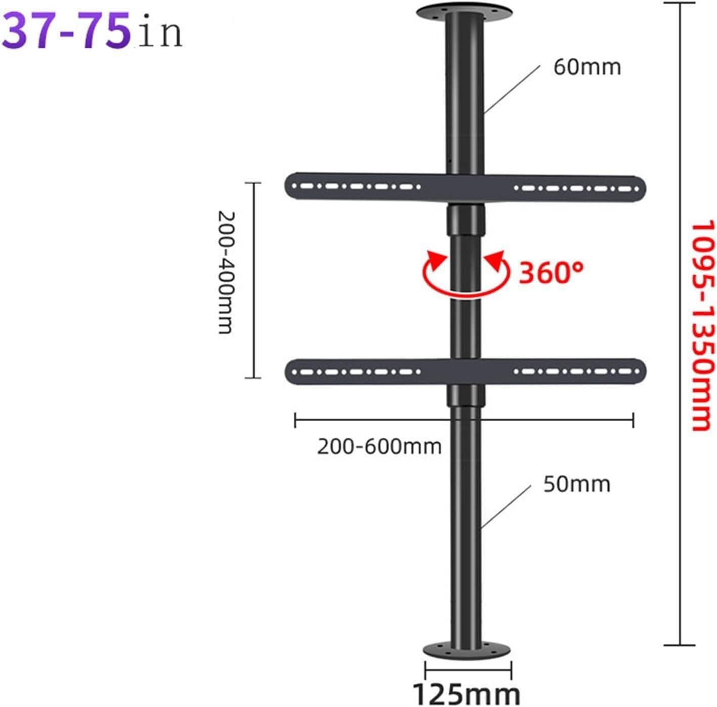 ELzEy Wand- & Deckenhalterungen Passend for 32-75 Zoll verstellbare Decken-TV-Halterung, LCD-TV, 360 Grad drehbarer Rahmen, Bodenständer Halterungen & Ständer für Fernseher