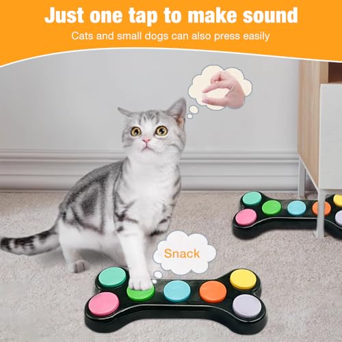 Hunde Buzzer Mit Aufnahmefunktion, Satz Von 7 Farben Hunde Kommunikation Button, Buzzer mit Sound, Hunde Buttons zum sprechen, Hundeknopf für die Kommunikation, Buttons Intelligenzspielzeug Für Hunde