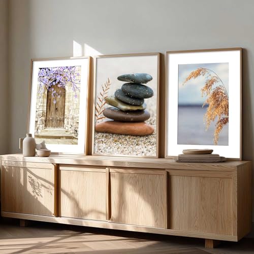 Image of HOTHOUSE Abstract Art Home Decoration Abstract Paintings With Frame For Living Room Bed Room Hotel Wall Decor Digital Reprint Set of 3 (10X13 inch)