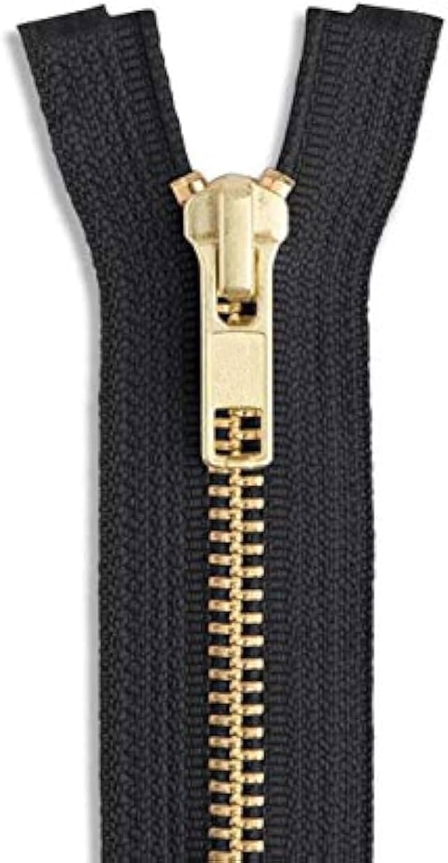 16 inch Metal Zipper White 16” Antique Brass Metal Heavy Duty Zippers Separating Sewing Zipper Craft Zippers