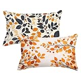 Kissenbezug 70x90 Orange Farbe Sofakissen Beige Kopfkissenbezug Set 2er Leinen Kopfkissen mit...