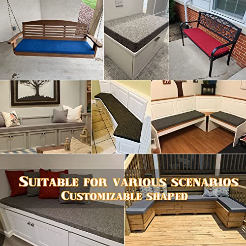 Mimene Custom Bench Cushion，Custom Size Window Seat Cushions Indoor，Bench Cushions For Outdoor Furniture With Non-Slip Bottom，Indoor Sofa Couch Cushion Bay Window Seat Cushion Bench Pad. #TOP6
