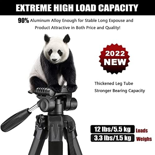 Camera Tripod 72inch for DSLR, Lightweight Tall Camera Stand with Monopod for canon nikon, Complete Photography Tripod Units with Remote control & Phone holder for Video Shooting- Black