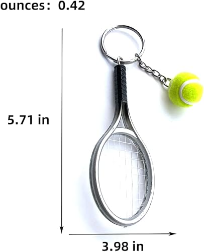 Miniatura 2 de Mini raqueta de tenis de color con llavero de bola