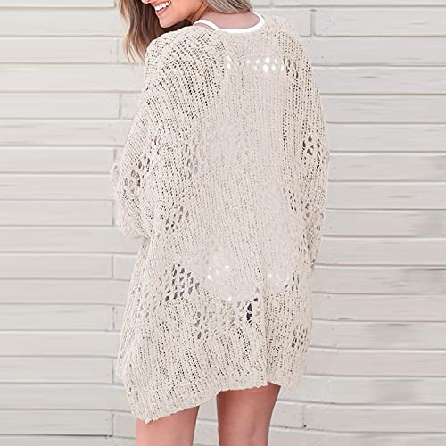 Crochet Cardigan for Women Kimonos Boho Long Sleeve Lightweight Loose Sweater 2025 Fall Casual Open Front Outfits4