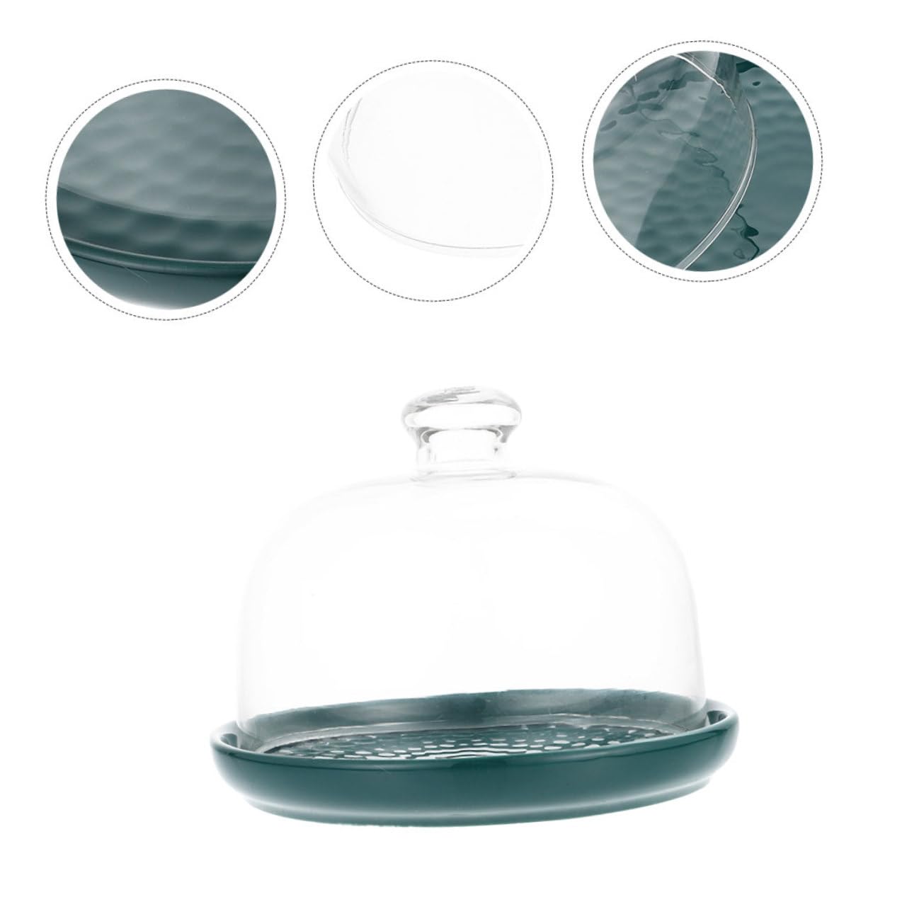 ABOOFAN Plato de Pastel Verde de Vidrio, 1 Juego, para Postres