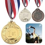 EcoGleam Medalla de oro de 5 cm, medallas de premio para estudiantes de maratón (oro)