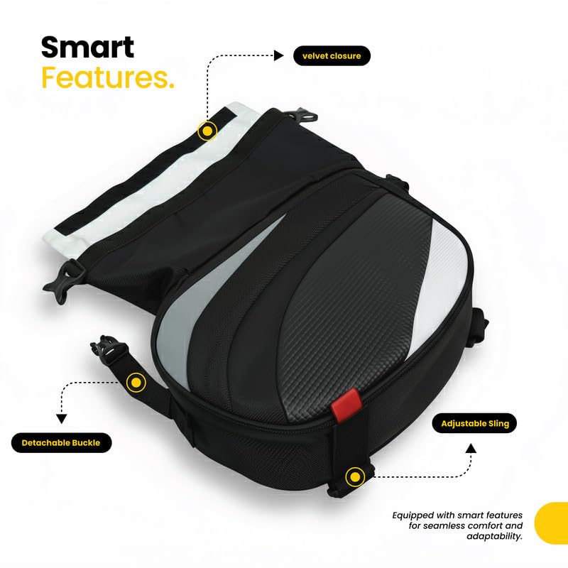 Image of FATMUG Motorcycle Crashbar Bag-Double Side Tank Bag, Extra Storage for Travel, Long Rides, Black