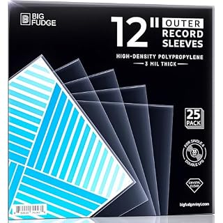 BIG FUDGE Lot de 25 pochettes extérieures pour disques vinyle 12″ » LP | Durables infroissables | Transparentes et fabriquées à partir de polypropylène haute densité | 3 mm d’épaisseur, 12,75″ x 12,75″ - Les Beatles, Paul McCartney, John Lennon, RIngo Starr, George Harrison