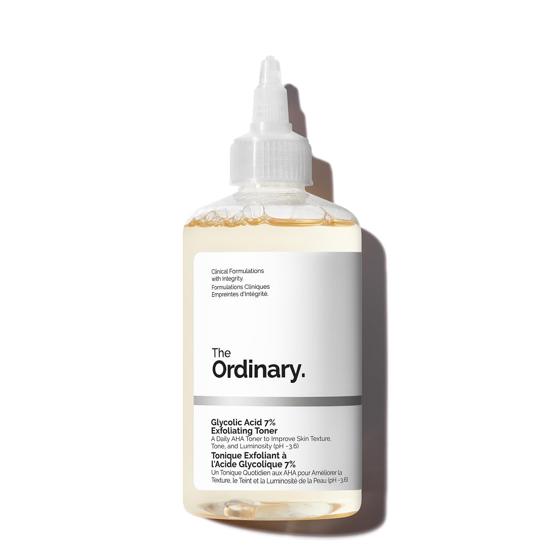 The Ordinary Glycolic Acid 7% Exfoliating Toner, Brightening and Smoothing Daily Toner for More Even-Looking Skin Tone, 240ml