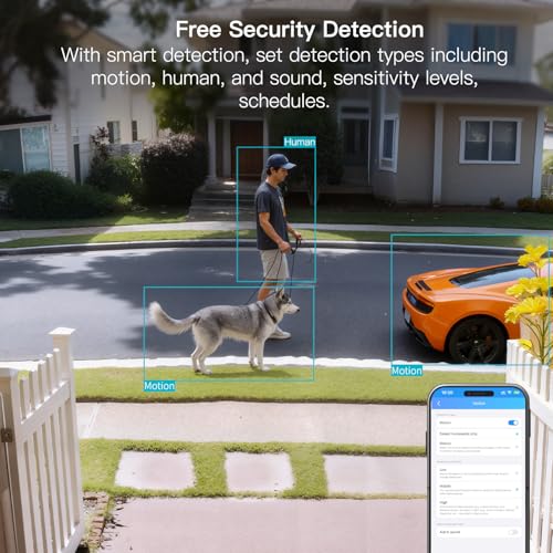 Image of VIMTAG 5G /2.4G 4MP Cameras for Home Security-Outdoor /Indoor Camera for Dog /Cat /Pet /Nanny /Baby, Wired, Color Night Vision, Free AI Detection, 2-Way Audio, 24 /7 SD Recording,Support Alexa Cloud SD Card