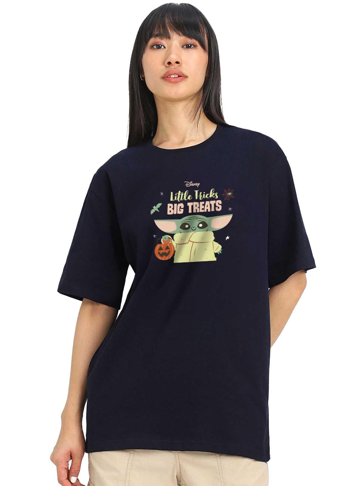 juneberry Pure Cotton Oversized Loose Fit Drop Shoulder Official Star Wars Merchandise Cool & Latest Graphic Printed Round Neck T-Shirt for Women (Colors: Green, Navy, Red, Lilac & Swan White)-picture-26
