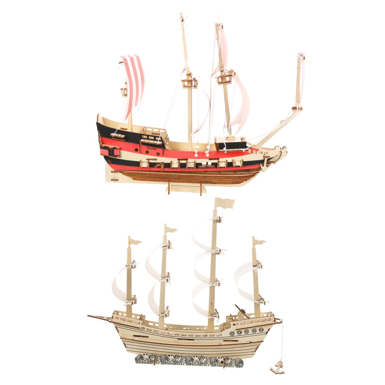 Abaodam Puzzles 3D de Madera para Adultos y Niños, 2 Sets, Diseño Realista, Manualidades Educativas para Casa y Oficina
