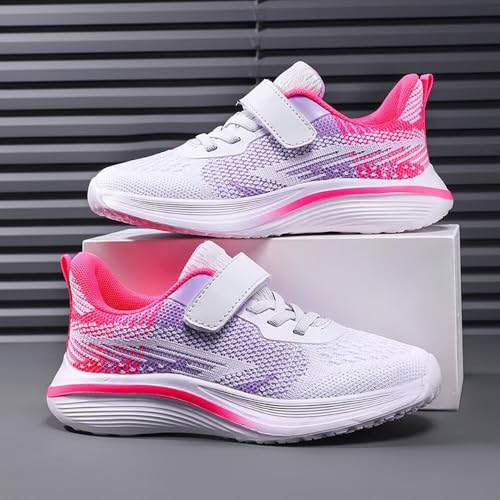 Carbetkid Tênis infantil leve e respirável com alça atlética, corrida, caminhada, esportes, tênis pa