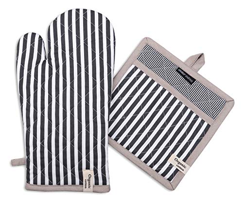 Amour Infini STROPHCH Striped Pot Holders And Oven Mitts Heat Resistant Non Slip Reusable Set Of 1 Oven Mitt And 1 Pot Holder Oven Gloves Pot Holder cover