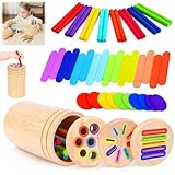 Gicctyble Montessori Spielzeug ab 1 Jahr, 3-in-1 Montessori Spielzeug ab 1 2 3 Jahre, Holz Montessoris Spielzeug, Sensorik Spielzeug Sortierspiel ab 1 Jahr, Geschenk Mädchen Jungen
