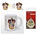 HARRY POTTER 1art1, Stemma De Grifondoro Tazza da caffè Mug (9x8 cm) E 1, Portachiave (6x4 cm)