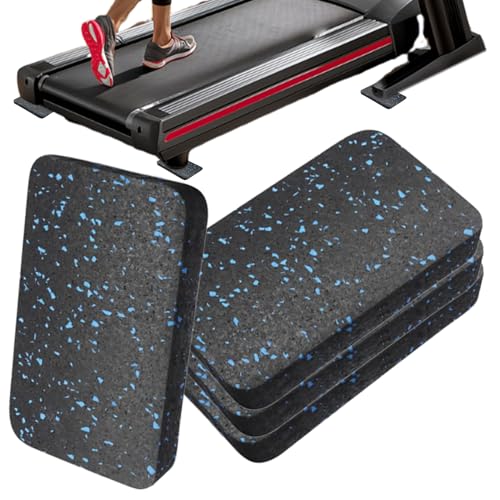 Alfombrilla Equipamiento Deportivo - 4 Piezas, Pads Goma Antideslizantes Para Cinta De Correr | Alfombra Gimnasio Reducción Ruido Y Anti-Vibración | Protección Suelo Para Cintas Y Bicicletas Estaciona
