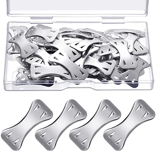 Tondiamo 50 Pieces Elastic Bandage Clips Only Bandages Wrap Clips Metal Aluminum Swathe Fasteners Pins with Plastic Storage Box Replaceable Wrap Fastener Pins for Various Types Elastic Swathe