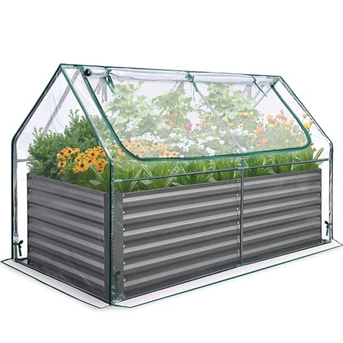 Quictent Hochbeet mit Abdeckung, Pflanzkasten-Set für den...