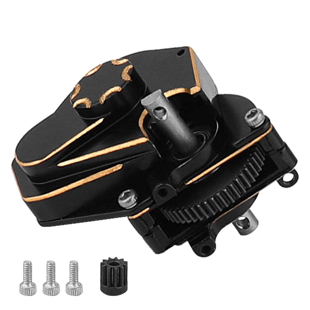 Pothyes 1/24 Brass Transmission Case Assembled Gearbox with Internal Gear for Axial SCX24 Deadbolt C10 JLU Gladiator Bronco RC Crawler Car Upgrade Part