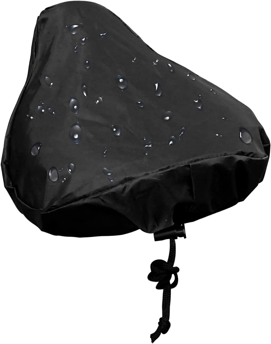LUTER Waterproof Bike Seat Cover with Drawstring, Protective Water Resistant Bicycle Saddle Rain Dust Cover (Black)