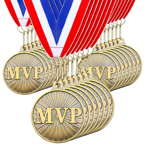 Loetere 30 Pcs 2'' Gold Award Medals Bulk MVP Champion