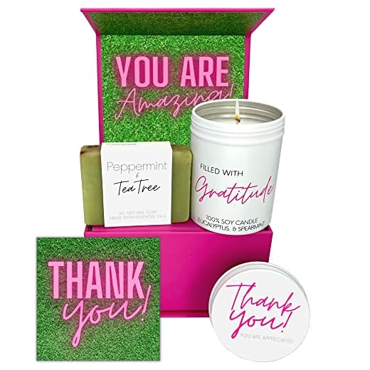 Boxzie Thank You Gifts for Women - Gift Basket, Box Set Ideas, Gratitude Candle & Soap Package - Appreciation Gifts for Coworkers, Boss, Employee, Hostess, Female, Realtor, Work Anniversary, Friend