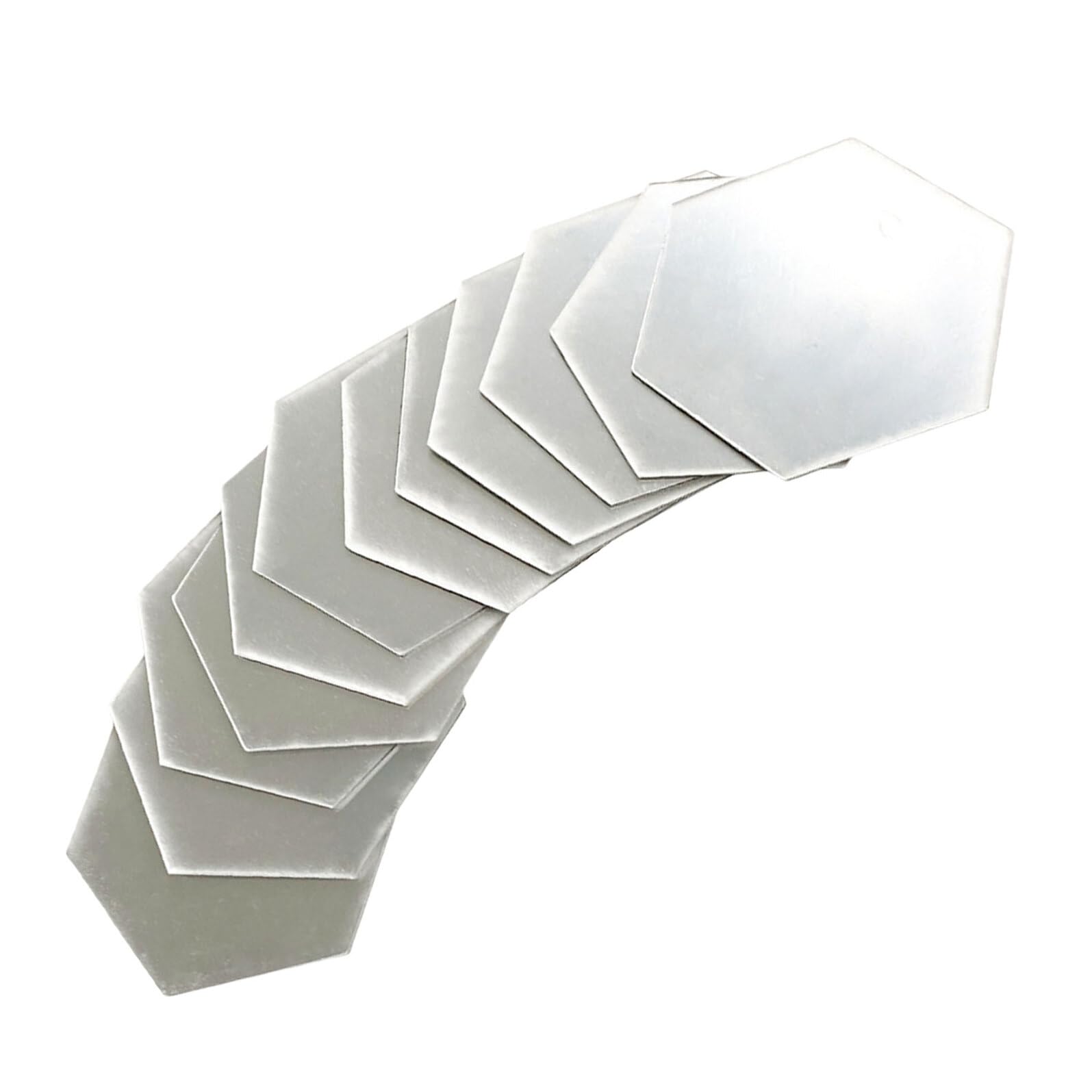 Miroir hexagonal argenté autocollant DOITOOL lot de 12 pour décoration murale salon